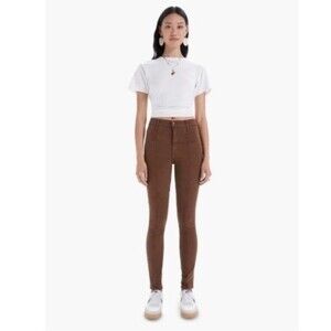 MOTHER Women’s The Seamed Swooner Skimp Jeans size 26 Play Date Brown